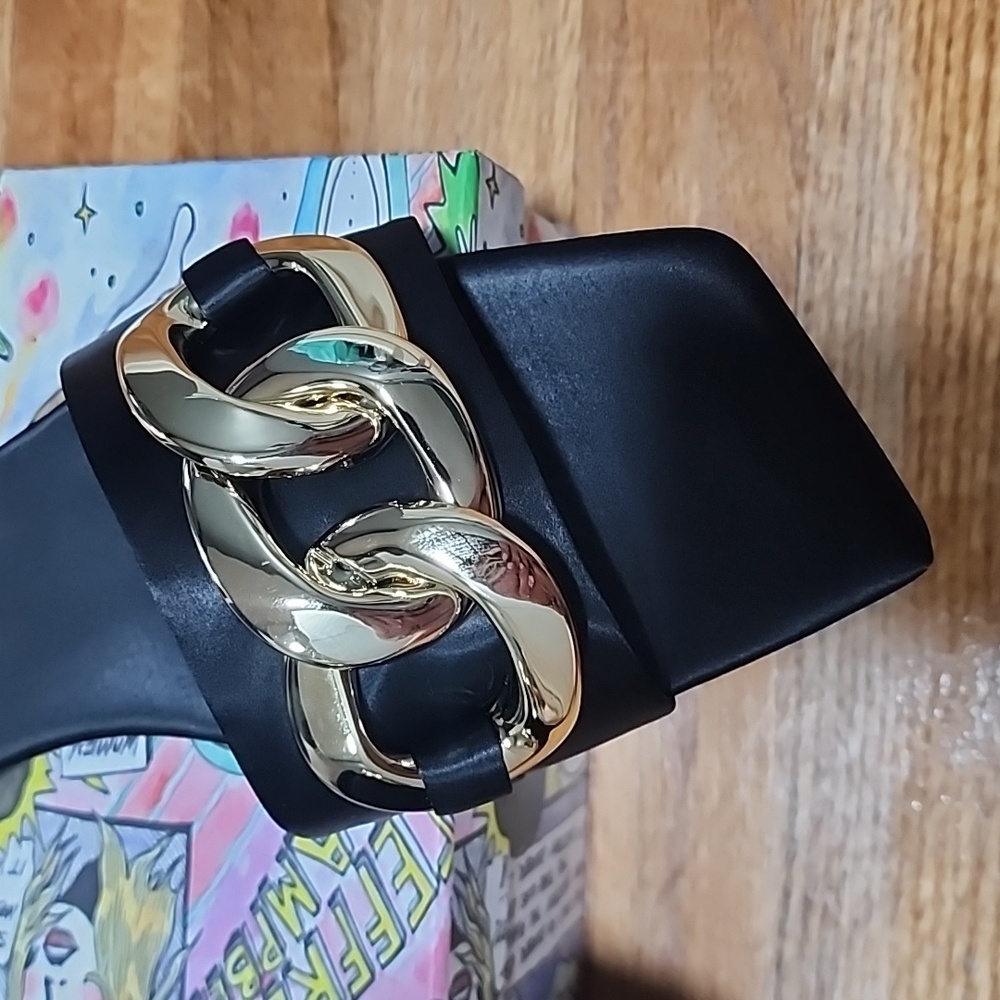 Jeffrey Campbell satin chain flat sandals size 41/11. - Picture 2 of 8